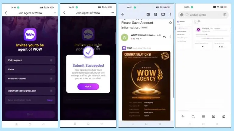 WOW App Agency Registration Process