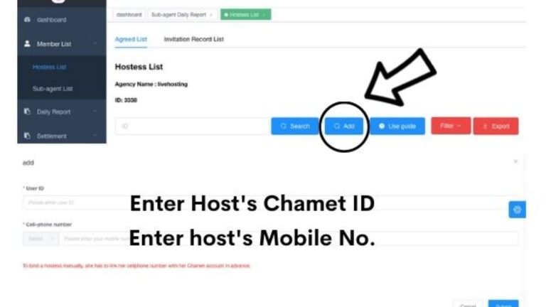 how to add chamet host