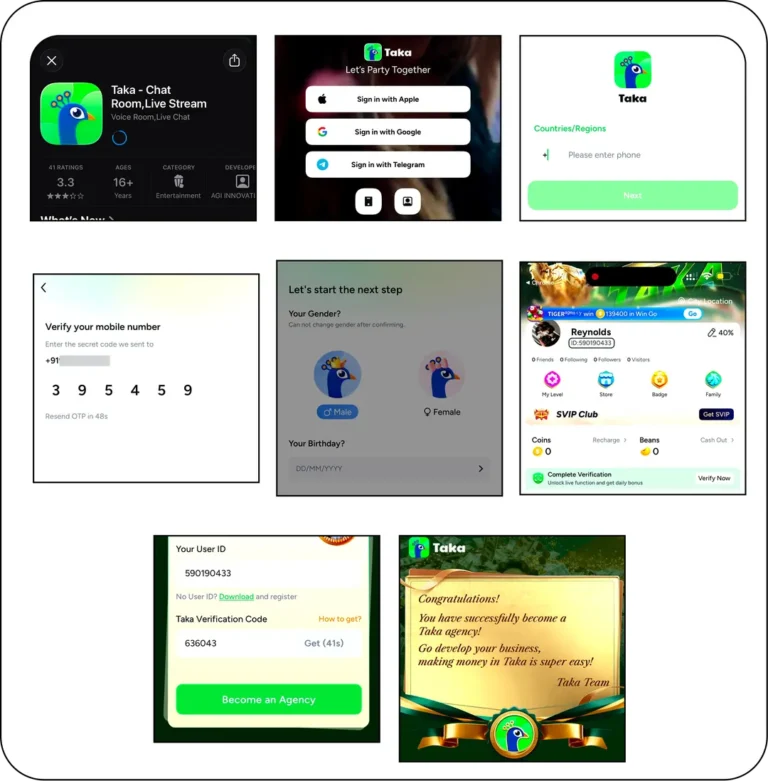 Taka live agency registration